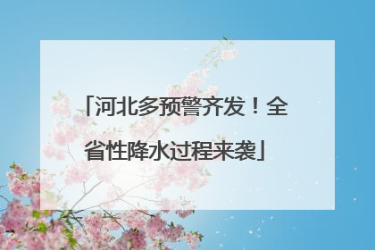 河北多预警齐发！全省性降水过程来袭