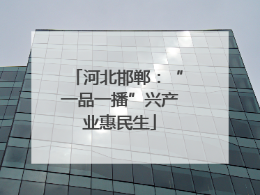 河北邯郸：“一品一播”兴产业惠民生