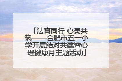 法育同行 心灵共筑——合肥市五一小学开展结对共建暨心理健康月主题活动