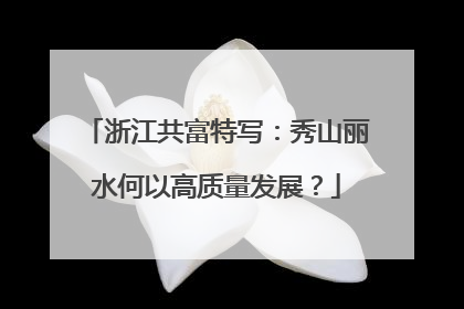 浙江共富特写：秀山丽水何以高质量发展？