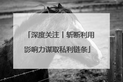 深度关注丨斩断利用影响力谋取私利链条