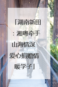 湖南新田：湘粤牵手山海情深 爱心捐赠情暖学子