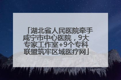 湖北省人民医院牵手咸宁市中心医院，9大专家工作室+9个专科联盟筑牢区域医疗网