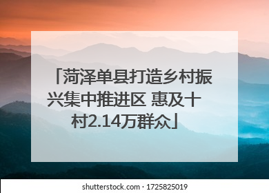 菏泽单县打造乡村振兴集中推进区 惠及十村2.14万群众