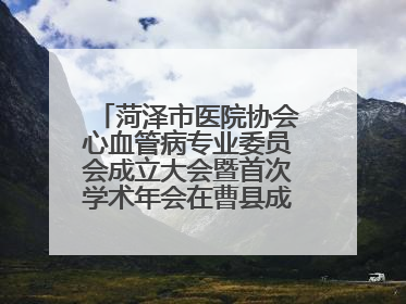 菏泽市医院协会心血管病专业委员会成立大会暨首次学术年会在曹县成功举行