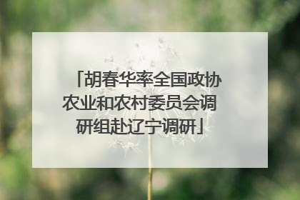 胡春华率全国政协农业和农村委员会调研组赴辽宁调研