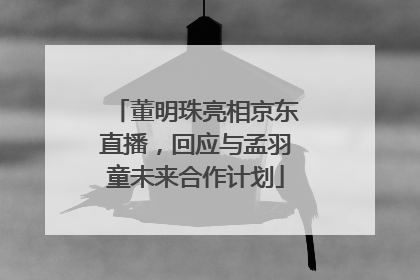 董明珠亮相京东直播，回应与孟羽童未来合作计划