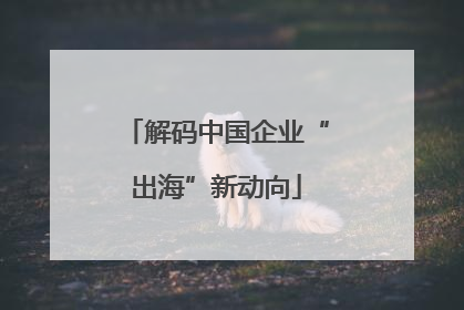 解码中国企业“出海”新动向