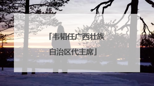 韦韬任广西壮族自治区代主席