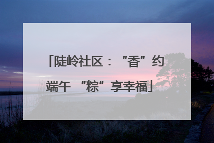 陡岭社区：“香”约端午 “粽”享幸福