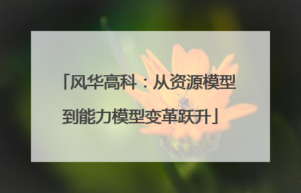风华高科：从资源模型到能力模型变革跃升