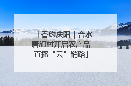 香约庆阳｜合水唐旗村开启农产品直播“云”销路