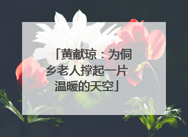 黄献琼：为侗乡老人撑起一片温暖的天空