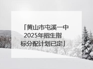 黄山市屯溪一中2025年招生指标分配计划已定