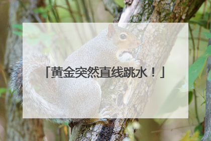 黄金突然直线跳水！