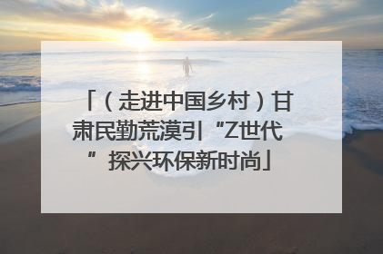 （走进中国乡村）甘肃民勤荒漠引“Z世代”探兴环保新时尚
