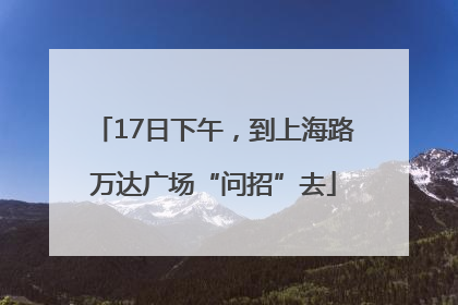 17日下午，到上海路万达广场“问招”去