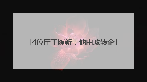 4位厅干履新，他由政转企