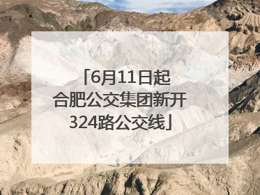6月11日起 合肥公交集团新开324路公交线